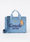 Coach Cargo handtas van denim met logoborduring en afneembare schouder...