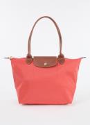 Longchamp Le Pliage Original schoudertas M met leren details