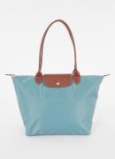 Longchamp Le Pliage schoudertas L met leren details