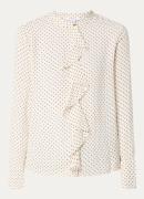 L.K.Bennett Cody blouse met stippenprint en ruches