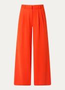 L.K.Bennett Sykes high waist wide fit pantalon van crêpe met steekzakk...