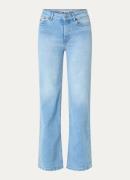 Lois Palazzo mid waist wide leg jeans met lichte wassing