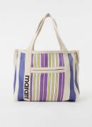 Isabel Marant Darwen shopper met streepprint en logo