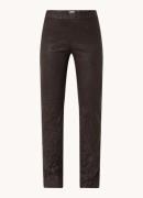 Zadig&Voltaire Pauline mid waist wide fit broek van lamsleer met stret...