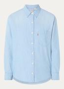 Levi's Harlie blouse van chambray met borstzak