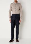 Profuomo Japanese knitted slim fit overhemd met cut away kraag