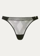 HUGO BOSS Tanga met mesh en borduring