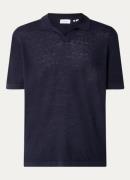 Les Deux Emmanuel regular fit polo in linnenblend