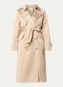 Beaumont Monica double-breasted trenchcoat van satijn met strikceintuu...