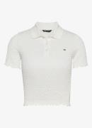 Tommy Hilfiger Slim fit cropped polo met structuur