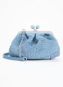 MaxMara Clutch van raffia met afneembare schouderriem