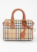 Burberry Mini handtas met ruitdessin en kalfsleren details