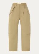 IRO Natsa high waist straight fit chino in linnenblend met steekzakken