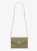 Saint Laurent Envelope crossbodytas van lamsleer