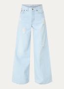 Lois Marlene high waist wide leg jeans met destroyed afwerking