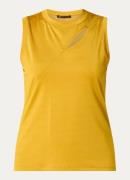 Expresso Top van jersey met cut-out detail