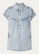Beaumont Vayen blouse van chambray met steekzakken
