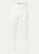 Boggi Milano Straight fit chino van linnen met steekzakken