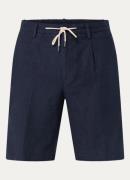 Boggi Milano Straight fit korte broek van linnen met steekzakken