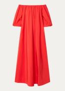 Essentiel Antwerp Hamille off shoulder midi jurk met pofmouw