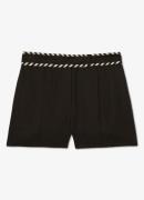 Reiss Fawn high waist wide fit korte broek van linnen