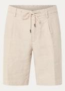 Boggi Milano Straight fit korte broek van linnen met steekzakken