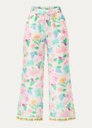 Fabienne Chapot Brent high waist wide fit broek in lyocellblend met bl...