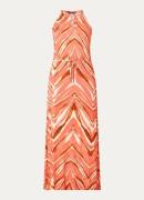 Expresso Maxi jurk met strikceintuur en print