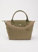 Longchamp Le Pliage Green handtas S met leren details