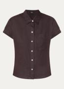 OPUS Felisa blouse van linnen met borstzak