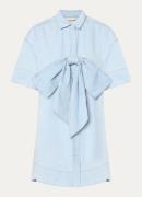 JOSH V Simi mini denim blousejurk met strikdetail