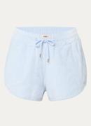 JOSH V Miah high waist straight fit korte broek van badstof