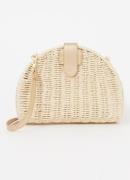 L.K.Bennett Lorena clutch van raffia met afneembare schouderriem