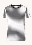 Selected Femme Essentials T-shirt van biologisch katoen met streepprin...