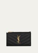 Saint Laurent Cassandre Zip Fragments pasjeshouder van kalfsleer
