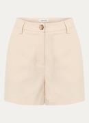 Modström Norma high waist straight fit korte broek in linnenblend