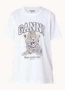 Ganni T-shirt van biologisch katoen met logoprint