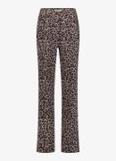 Studio Anneloes Bridget high waist straight fit broek met panterprint