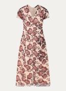 French Connection Elyse midi jurk met bloemenprint en sierknopen