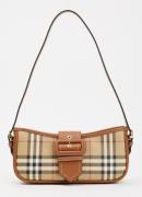Burberry Schoudertas met lamsleren details en ruitdessin