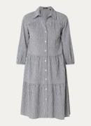 OPUS Wosta midi blousejurk met streepprint