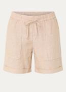 OPUS Melane high waist straight fit korte broek van linnen
