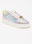 Dune London Emeelia Star sneaker van leer met metallic finish