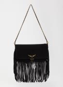 Zadig&Voltaire Rock clutch van suède met afneembare schouderriem