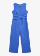 Hobbs Melissa cropped wide fit jumpsuit van linnen met strikceintuur