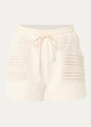 Rails Eddie high waist straight fit korte joggingbroek met opengewerkt...