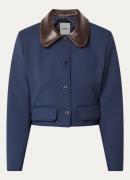 Sandro Cropped jack met details van lamsleer