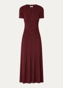 Sandro Midi blousejurk met ribstructuur