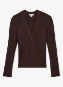 Reiss Lauri ribgebreide top met V-hals