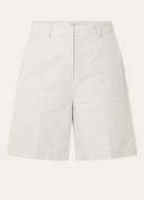 Selected Slfvenja high waist korte broek in linnenblend met steekzakke...